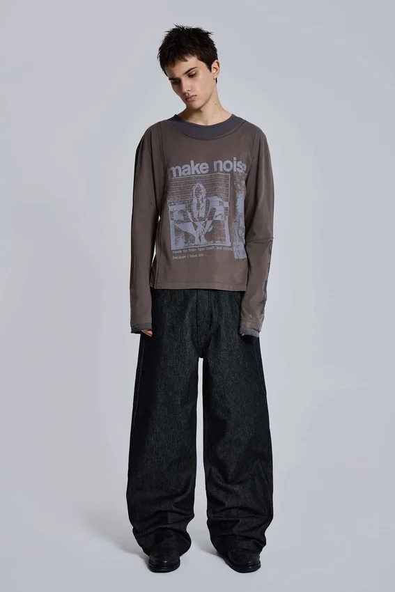 Noise Double Layer Long Sleeve Top