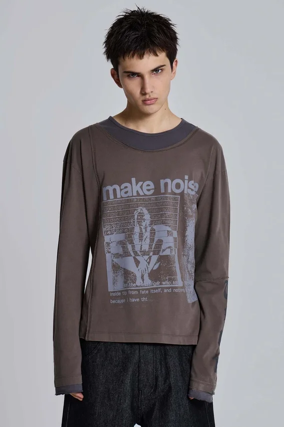 Noise Double Layer Long Sleeve Top