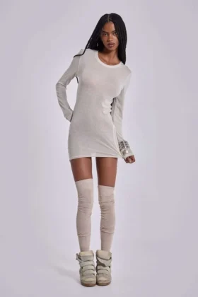 Oatmeal Mist Mini Dress