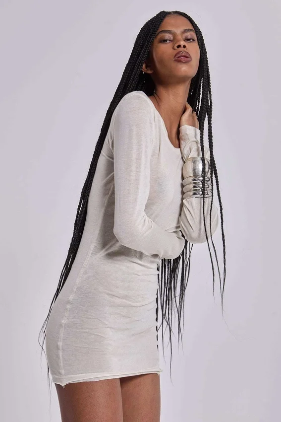Oatmeal Mist Mini Dress