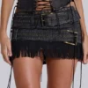 Odile Faux Leather & Suede Mini Skirt