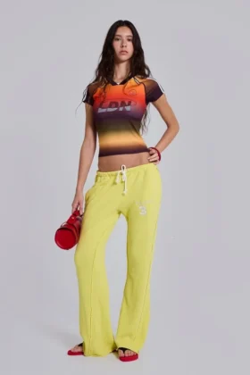 Cleo Slouchy Bootcut Jogger in Neon