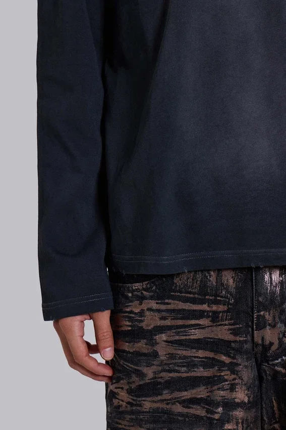 Opaque Navy LS Top