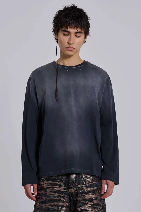 Opaque Navy LS Top