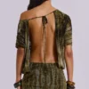 Ophidian Devore Backless Mini Dress in Croc