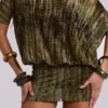 Ophidian Devore Backless Mini Dress in Croc