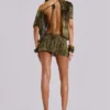Ophidian Devore Backless Mini Dress in Croc