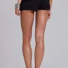 Oriel Eyelet Cargo Mini Shorts in Black