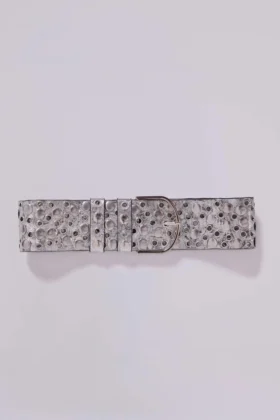 Osmium Studded Belt In Silver