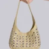 Osmium Studded Leather Bag in Cream