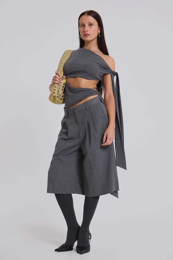 Osmium Studded Leather Bag in Cream