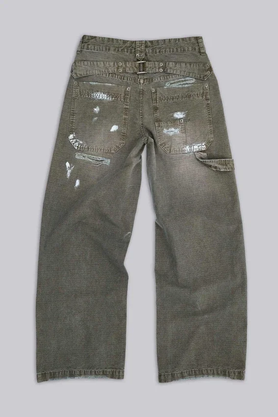 Painted Khaki Ripstop Carpenter Jeans