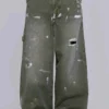 Painted Khaki Ripstop Carpenter Jeans