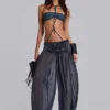 Pelagia Foldover Studded Balloon Trousers