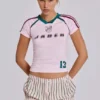 Pink No.13 Football Baby Tee