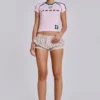 Pink No.13 Football Baby Tee