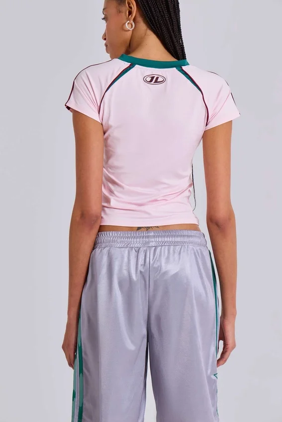 Pink No.13 Football Baby Tee