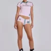 Pink No.13 Football Mini Shorts