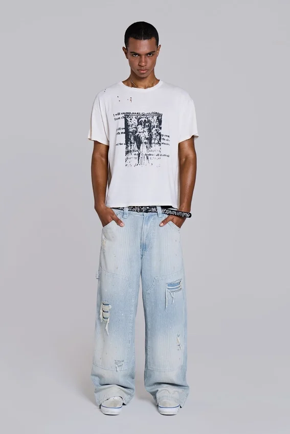 Pinstripe Double Knee Carpenter Jeans