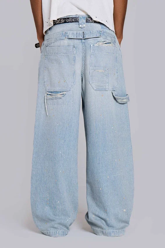 Pinstripe Double Knee Carpenter Jeans