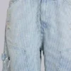 Pinstripe Double Knee Carpenter Jorts