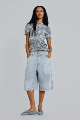 Pinstripe Double Knee Carpenter Jorts