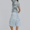 Pinstripe Double Knee Carpenter Jorts