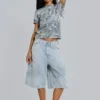Pinstripe Double Knee Carpenter Jorts