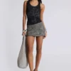 Ramona Burnout Vest Top in Black