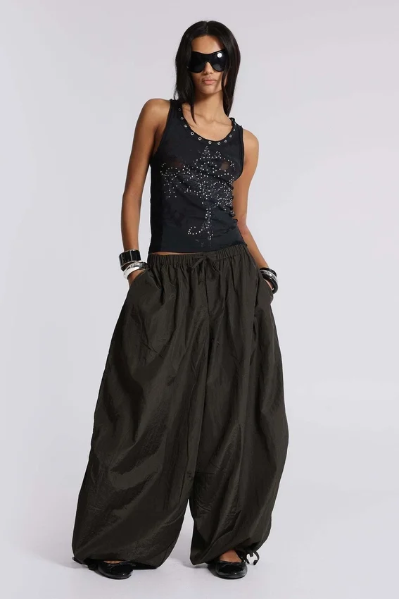 Ramona Burnout Vest Top in Black