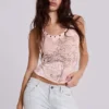 Ramona Burnout Vest Top in Pink