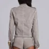 Rebel Military Mini Shorts in Clay