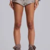Rebel Military Mini Shorts in Clay