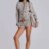 Rebel Military Mini Shorts in Clay