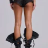 Rebel Military PU Leather Mini Shorts