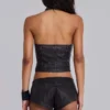 Rebel Military PU Leather Top