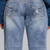 Rider Low Rise Straight Leg Jeans in Light Wash