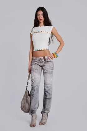 Rider Low Rise Straight Leg Jeans in Painter