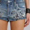 Rock Revival Embellished Denim Mini Shorts