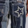 Rock Revival Patchwork Flag Rider Jeans