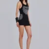 Rock Revival Rhinestone Fleur de Lis Vest Mini Dress