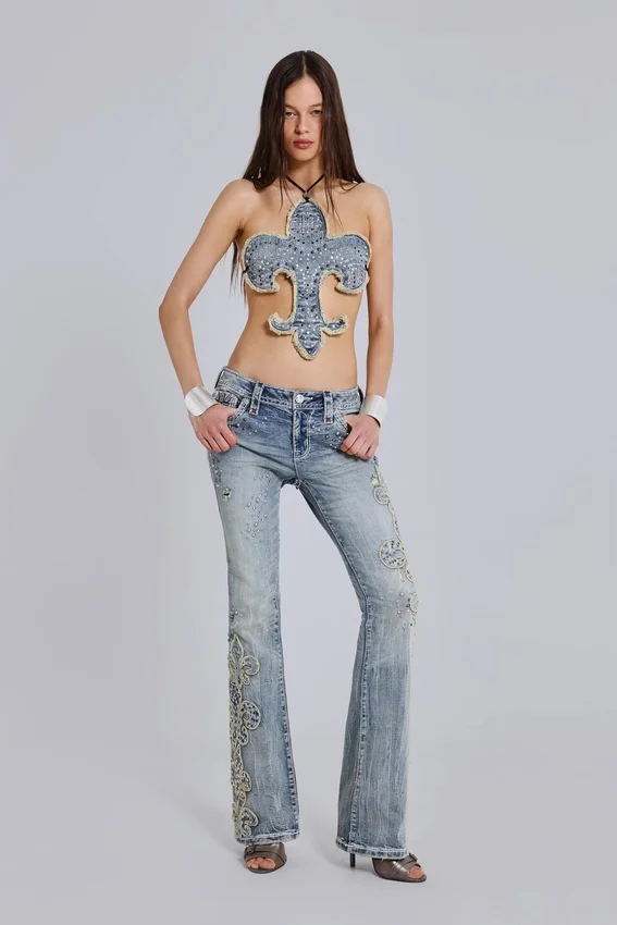 Rock Revival Studded Fleur de Lis Top