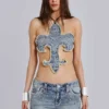 Rock Revival Studded Fleur de Lis Top