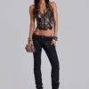 Roswen Lace Corset Top in Black