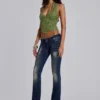 Roswen Lace Corset Top in Green