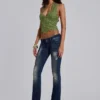 Roswen Lace Corset Top in Green