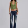 Roswen Lace Corset Top in Green