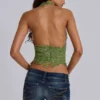 Roswen Lace Corset Top in Green