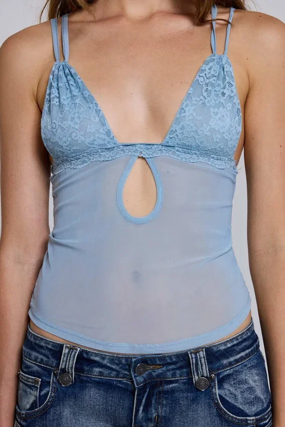 Roxxi Lace Mesh Cami Top
