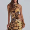 Saffra Cut Out Maxi Dress in Tiger